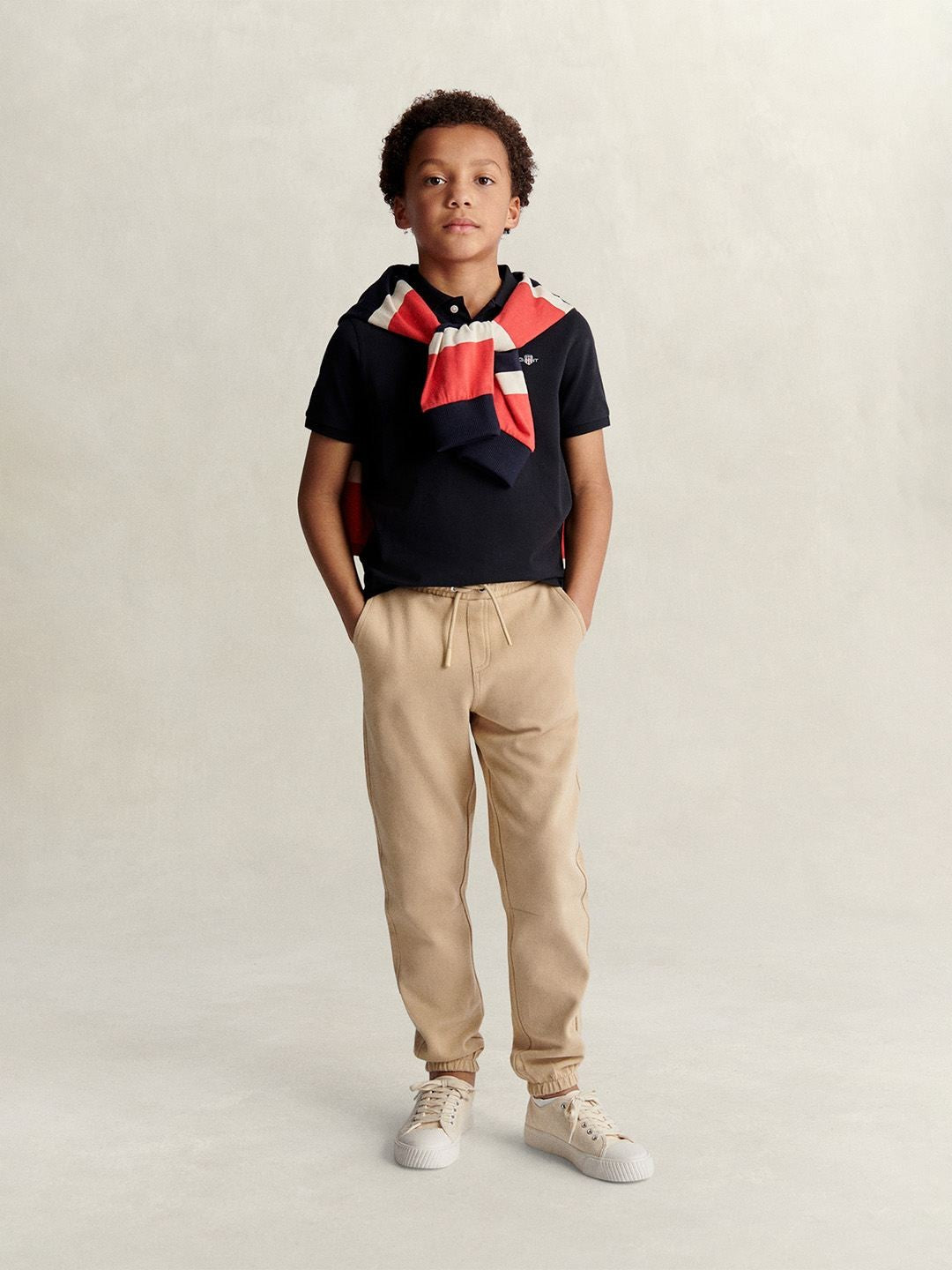 Gant Boys Black Solid Regular Fit Pure Cotton Polo T-Shirt