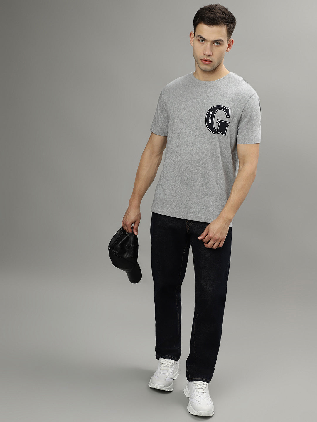 Gant Grey Fashion Logo Regular Fit T-Shirt