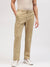 Gant Men Khaki Solid Flat Front Slim Fit Mid-Rise Trouser