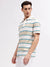 Gant Men Beige Striped Polo Collar Short Sleeves T-shirt
