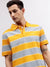 Gant Men Yellow Striped Polo Collar Short Sleeves T-shirt