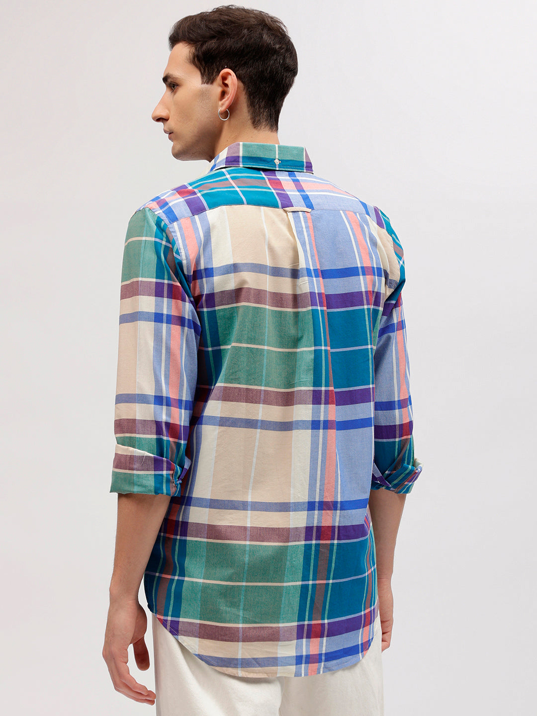 Gant Men Multicolour Checked Button-down Collar Full Sleeves Shirt