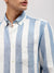 Gant Men Blue Striped Button-down Collar Full Sleeves Shirt