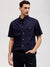 Gant Men Blue Solid Button-down Collar Short Sleeves Shirt