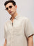 Gant Men Beige Solid Button-down Collar Short Sleeves Shirt