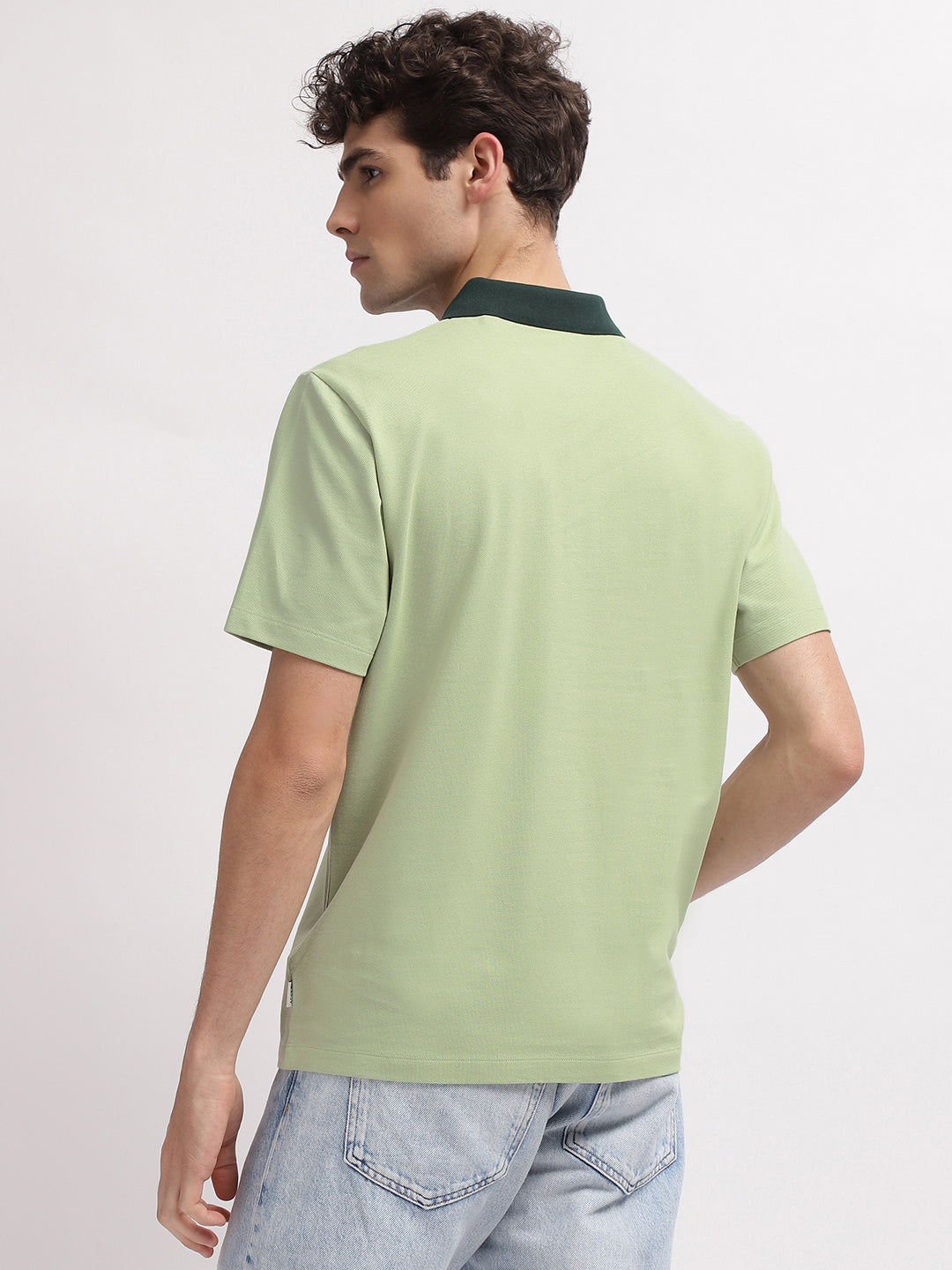 Gant Men Green Solid Polo Collar Short Sleeves T-Shirt