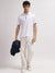 Gant Men White Solid Polo Collar Short Sleeves T-Shirt