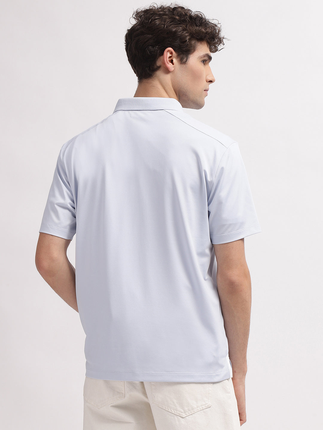 Gant Men Blue Solid Polo Collar Short Sleeves T-Shirt