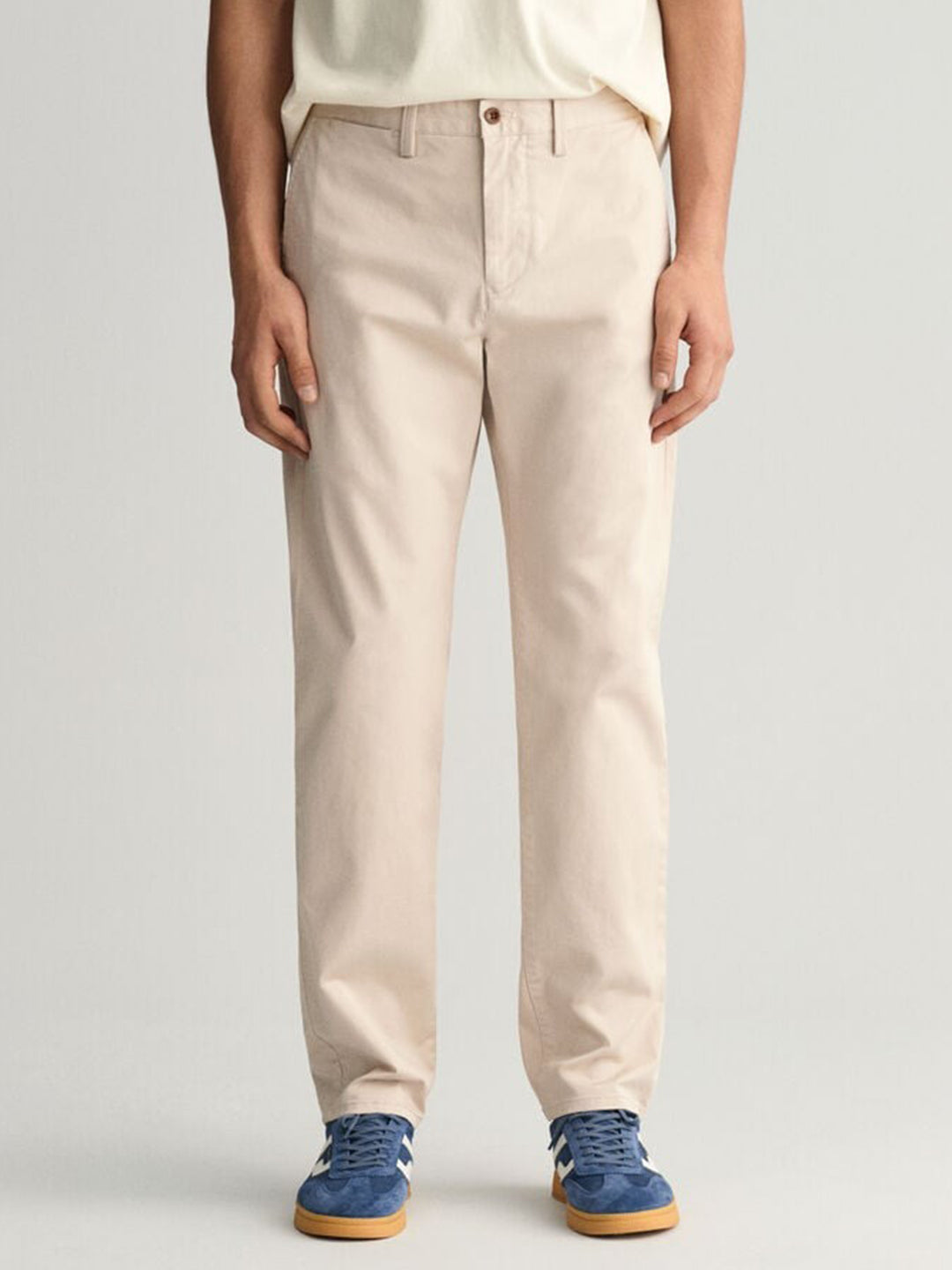 Gant Mens Putty Mid Rise Regular Fit Chino Trouser