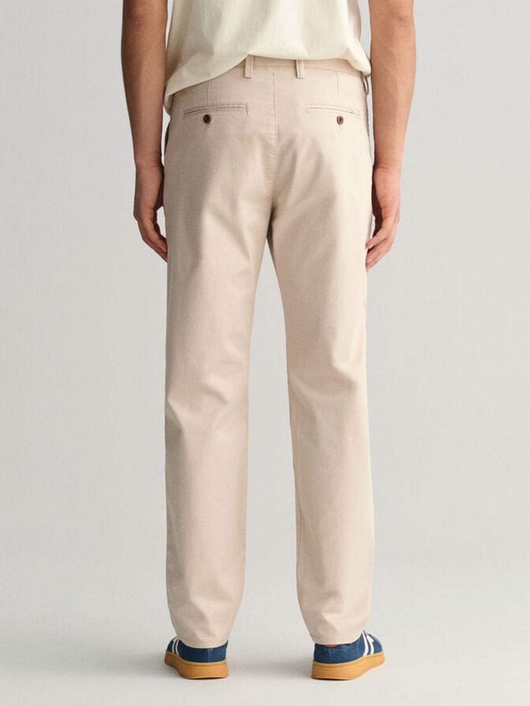 Gant Mens Putty Mid Rise Regular Fit Chino Trouser