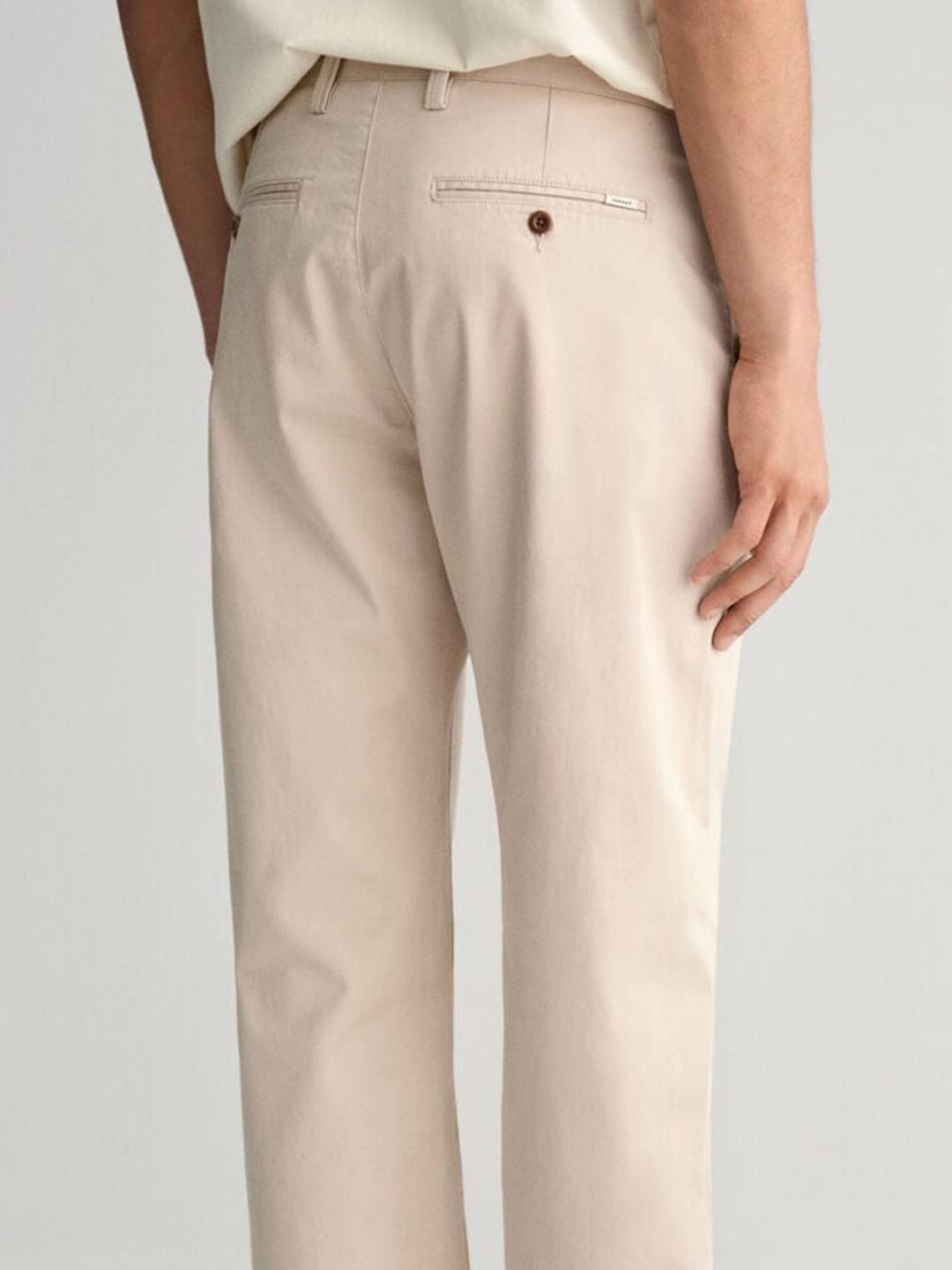 Gant Mens Putty Mid Rise Regular Fit Chino Trouser