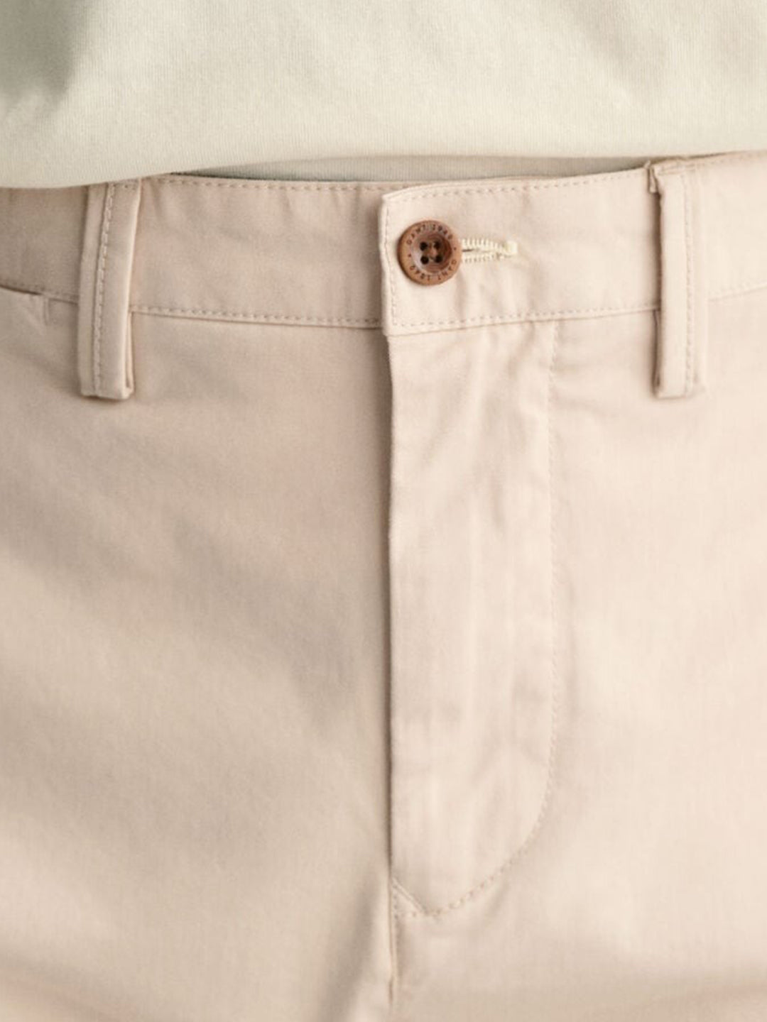 Gant Mens Putty Mid Rise Regular Fit Chino Trouser
