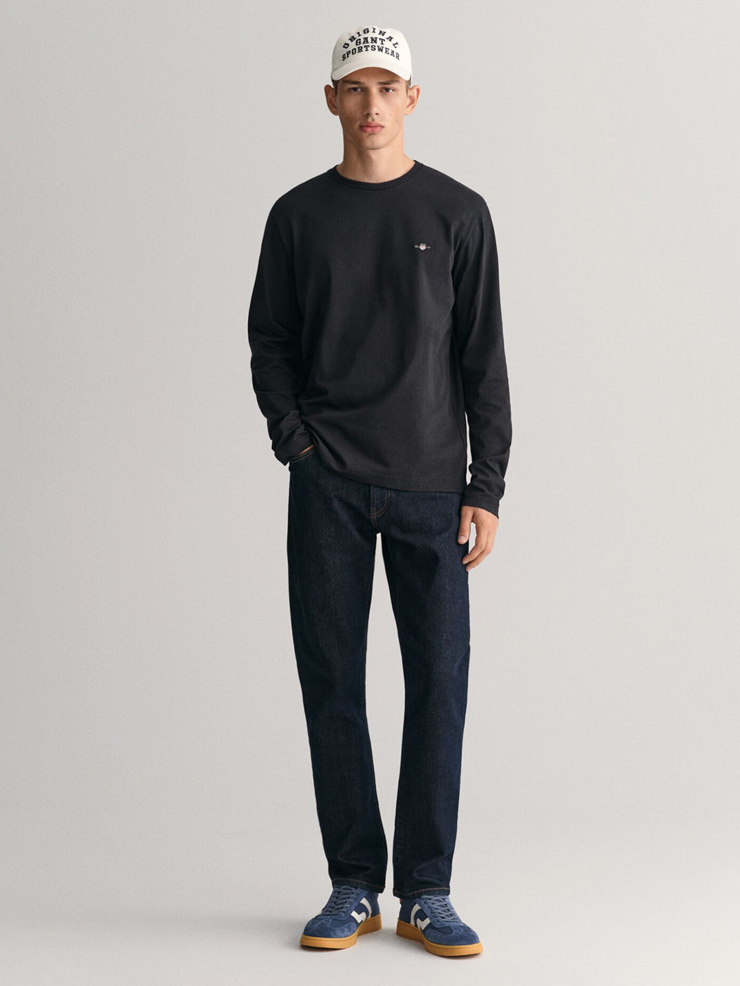 Gant Men Blue Solid Slim Fit Mid-Rise Jeans