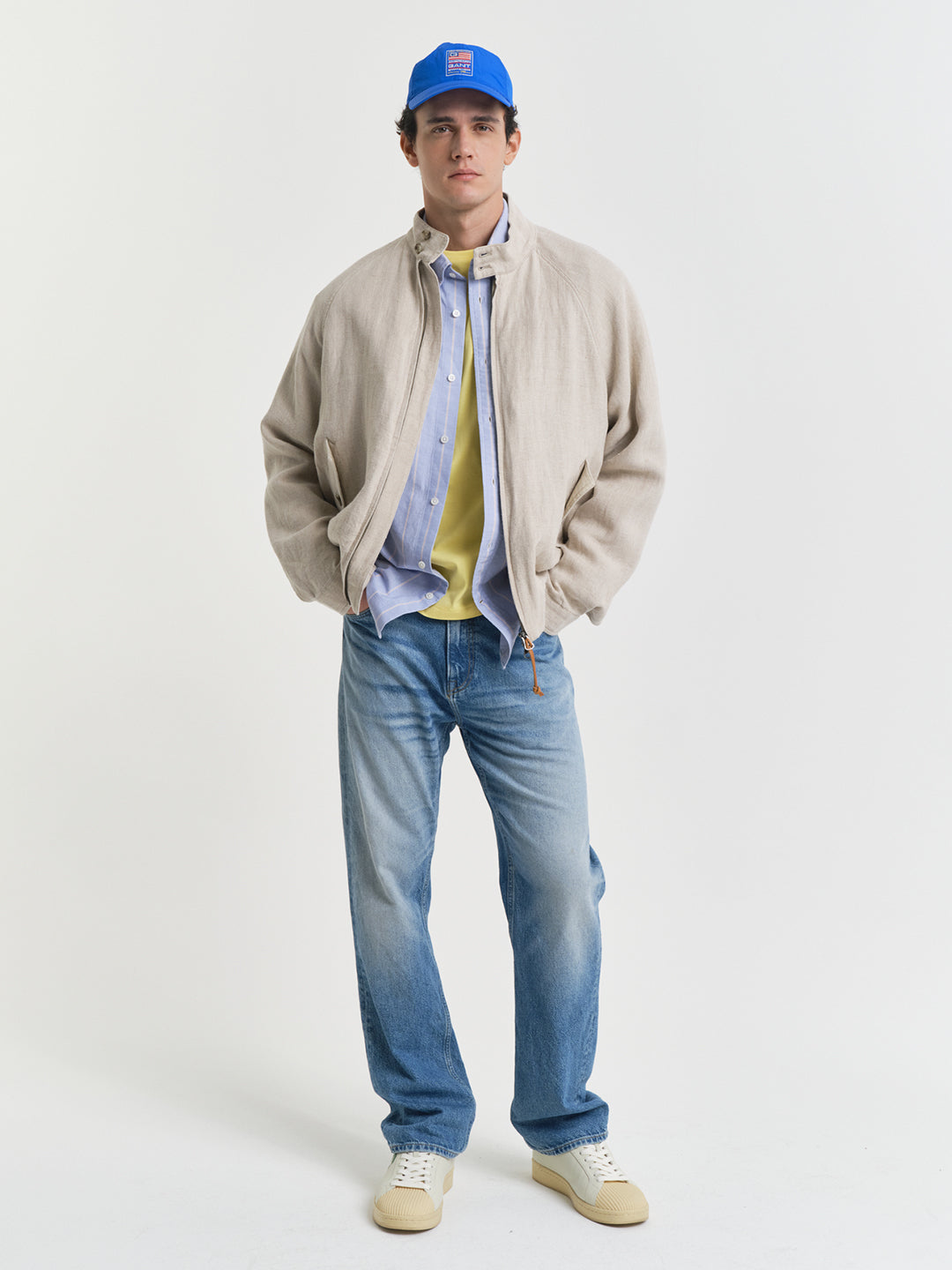 Gant Men Yellow Solid Round Neck Short Sleeves T-Shirt