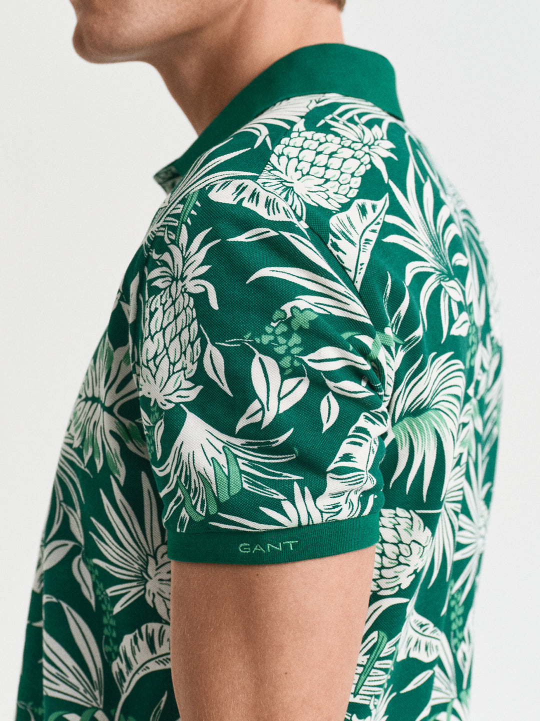 Gant Men Green Polo Collar Short Sleeves Tshirt