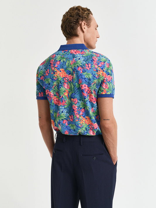 Gant Men Blue Polo Collar Short Sleeves Tshirt