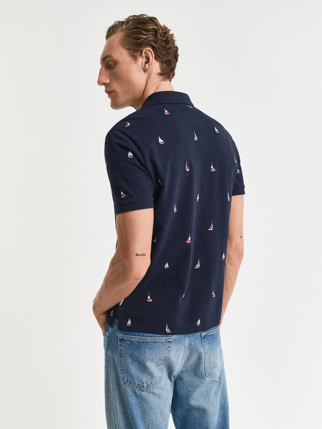 Gant Men Blue Polo Collar Short Sleeves Tshirt