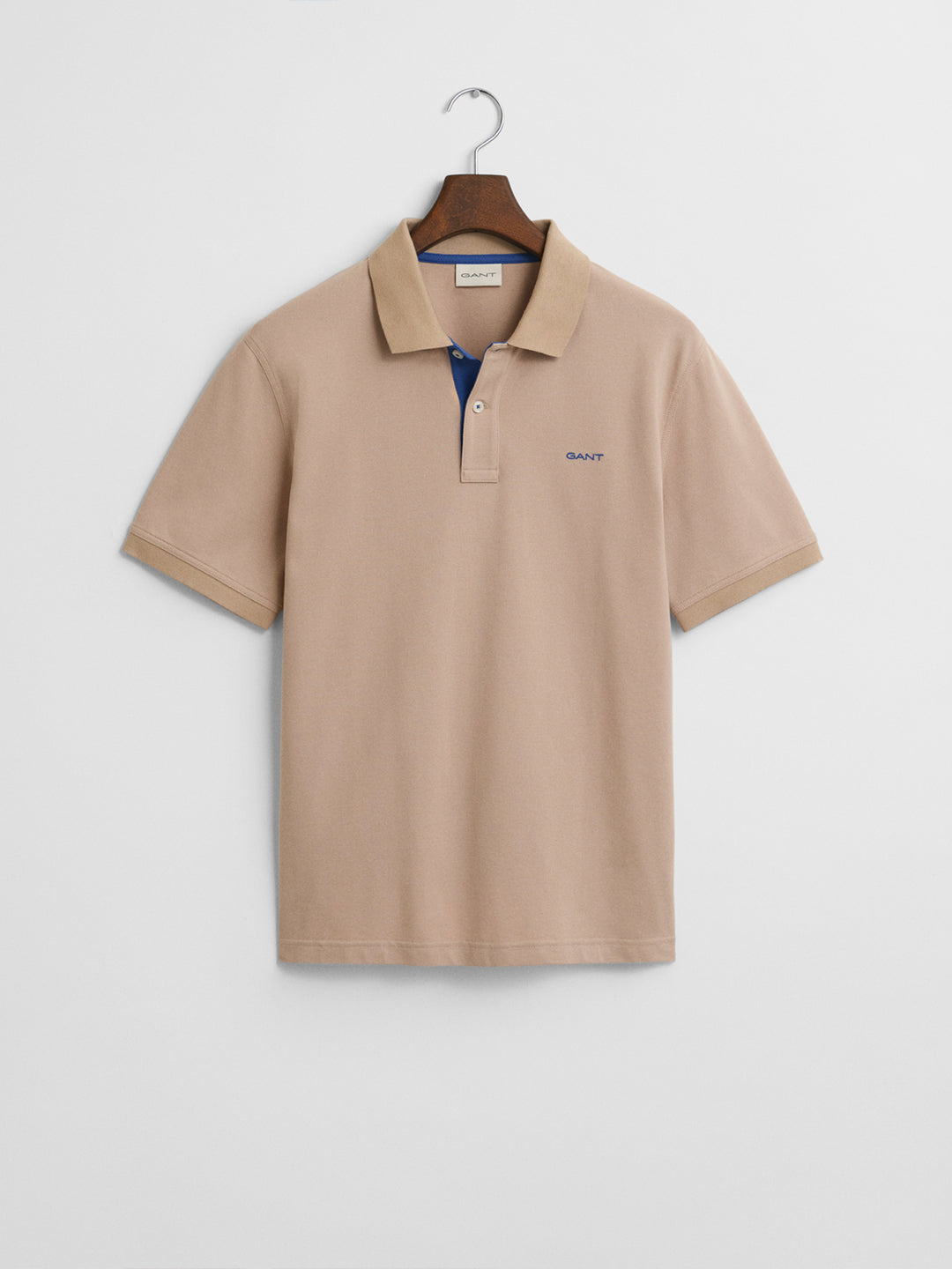 Gant Men Beige Polo Collar Short Sleeves Tshirt