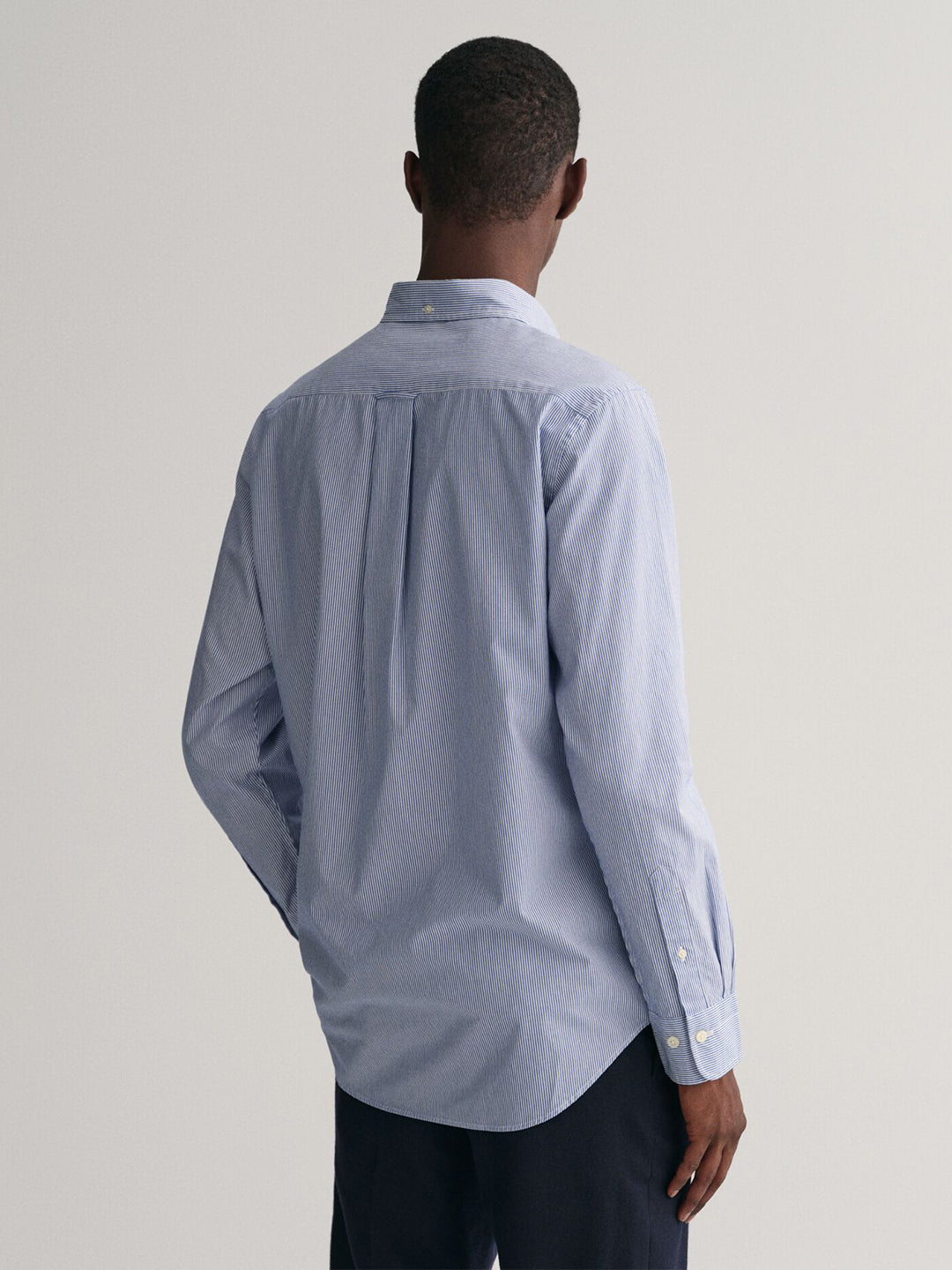 Gant Men Blue Striped Button-Down Collar Full Sleeves Shirt