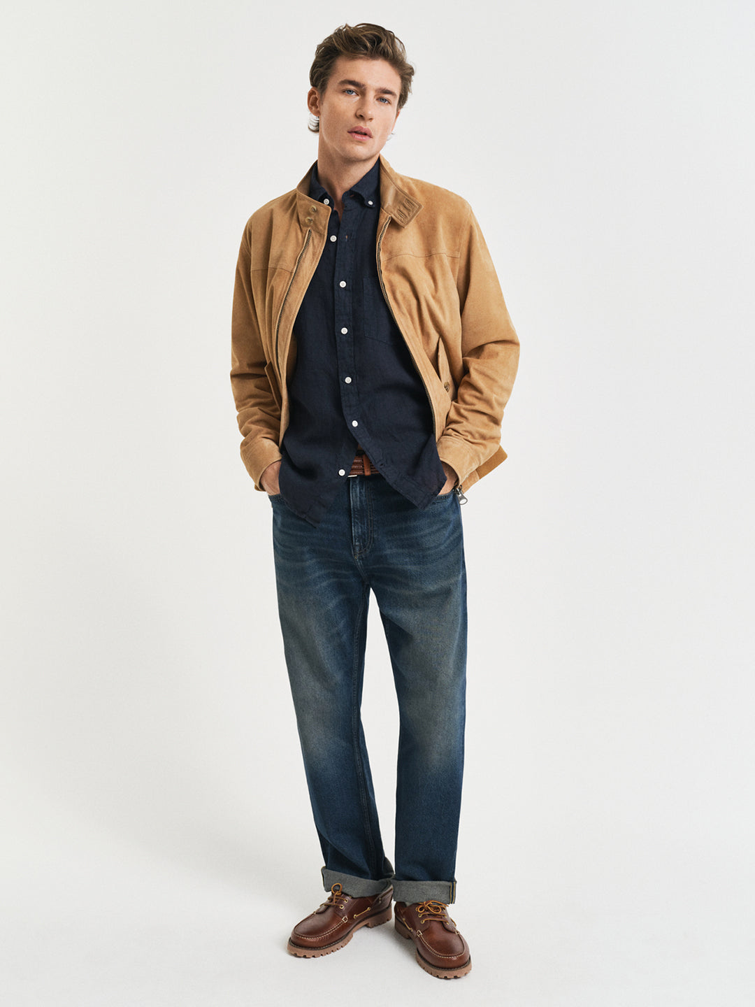 Gant Men Blue Regular Fit Solid Linen Shirt