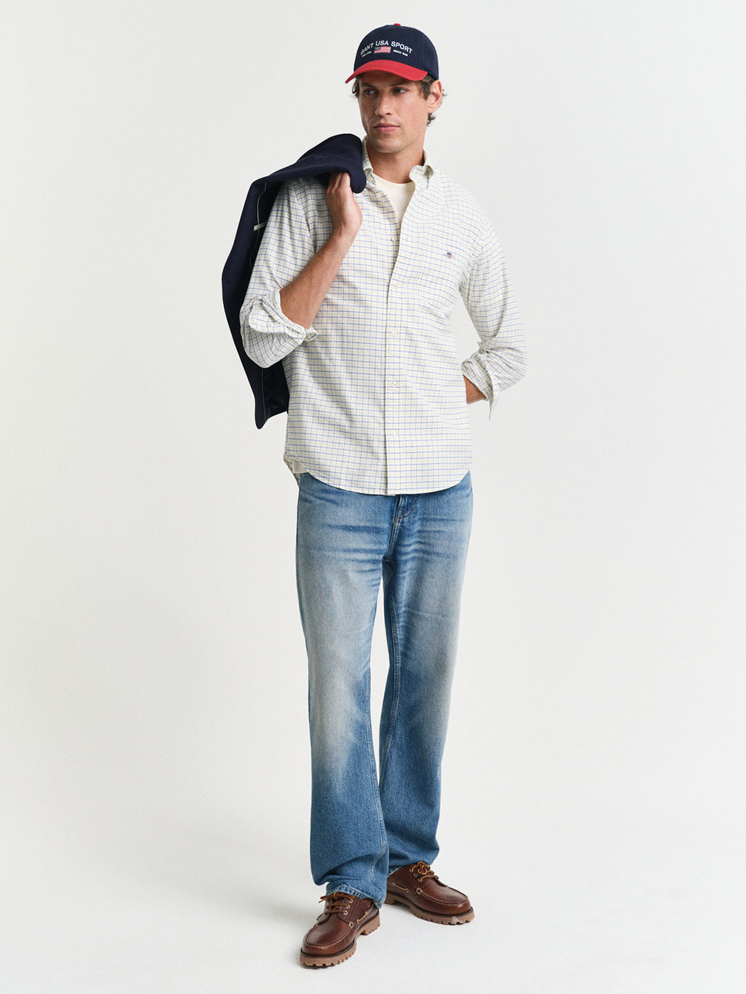 Gant Men Blue Button-Down Collar Full Sleeves Shirt