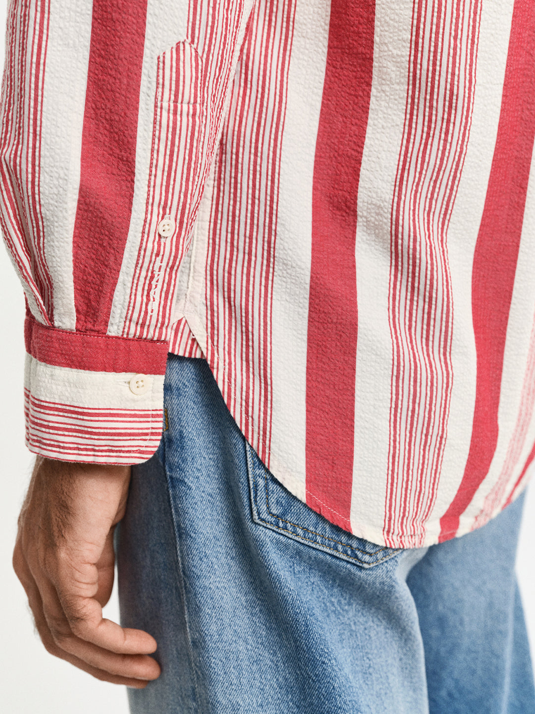 Gant Men Red Button-Down Collar Full Sleeves Shirt