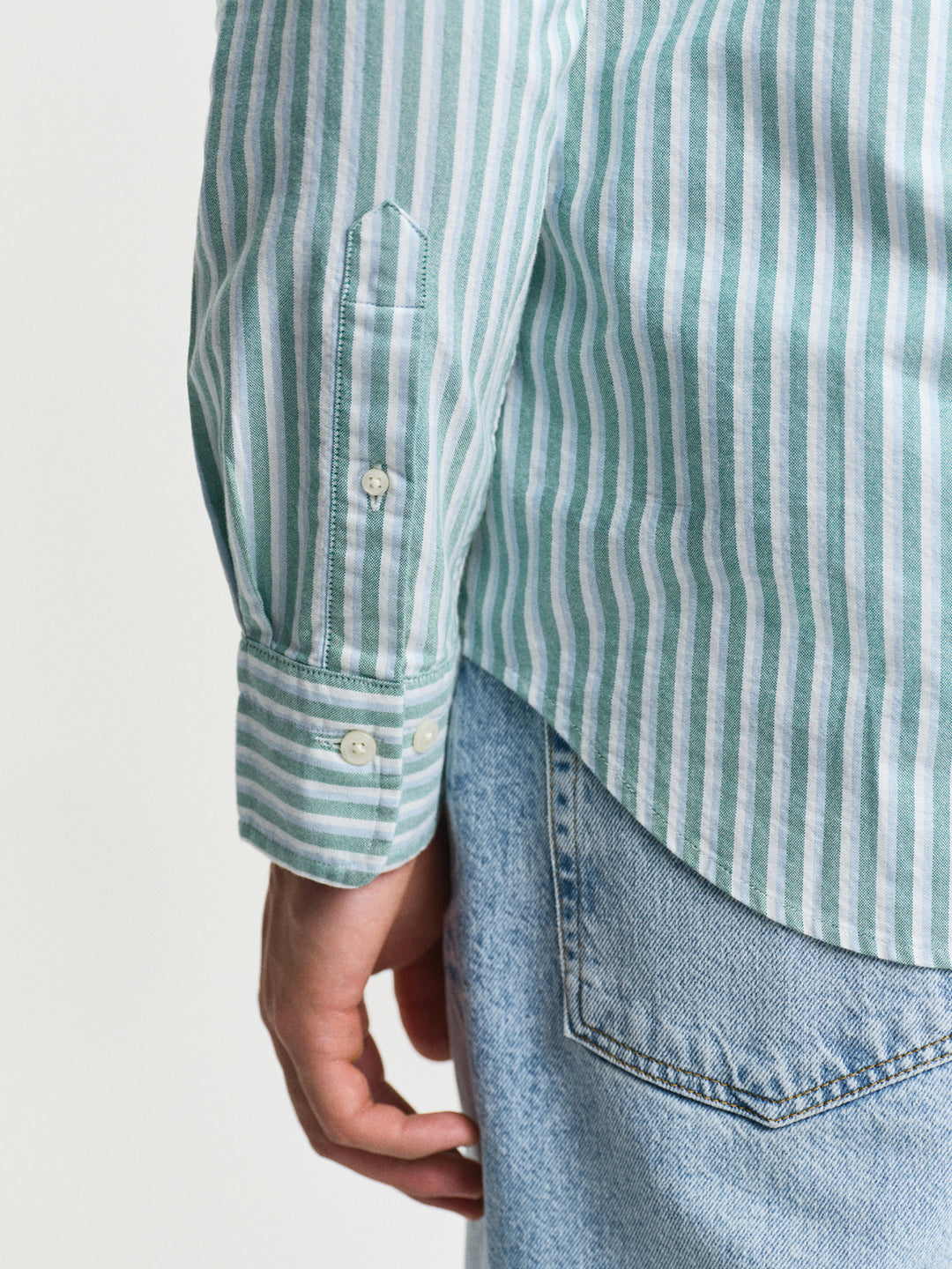 Gant Men Green Button-Down Collar Full Sleeves Shirt