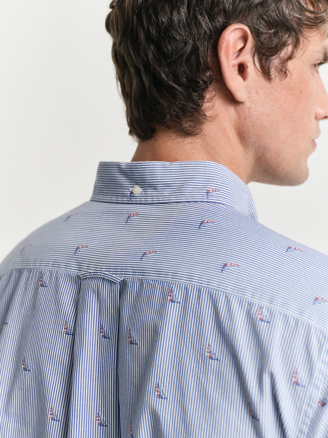 Gant Men Blue Button-Down Collar Full Sleeves Shirt