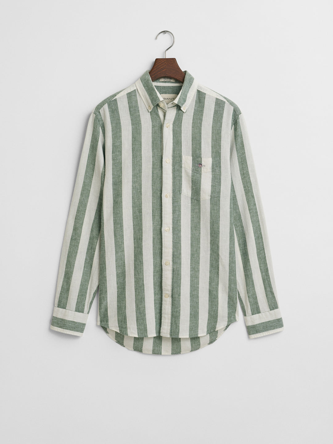Gant Men Green Button-Down Collar Full Sleeves Shirt
