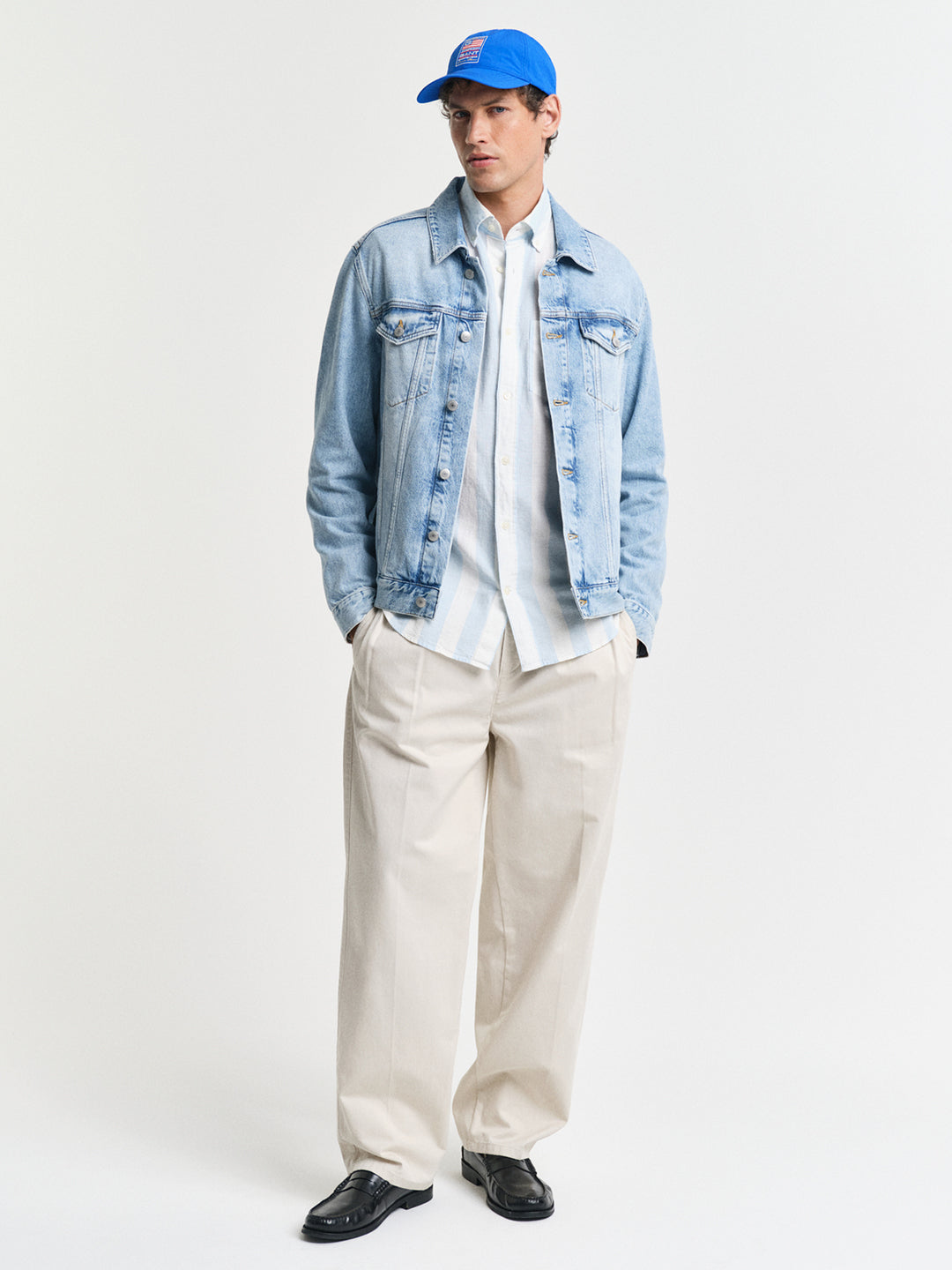 Gant Men Blue Button-Down Collar Full Sleeves Shirt