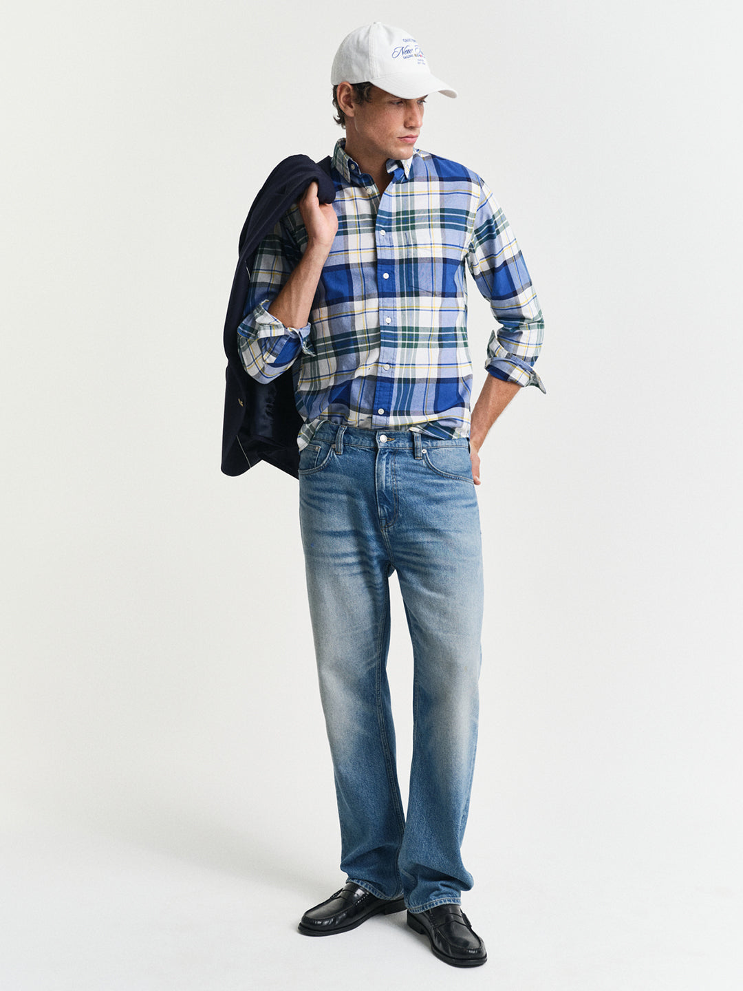 Gant Men Blue Button-Down Collar Full Sleeves Shirt