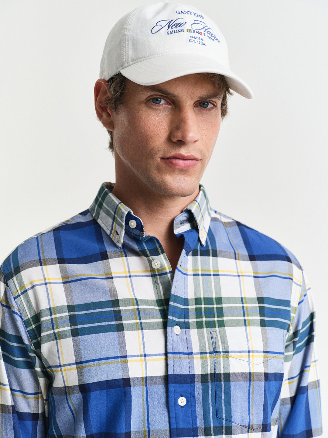 Gant Men Blue Button-Down Collar Full Sleeves Shirt