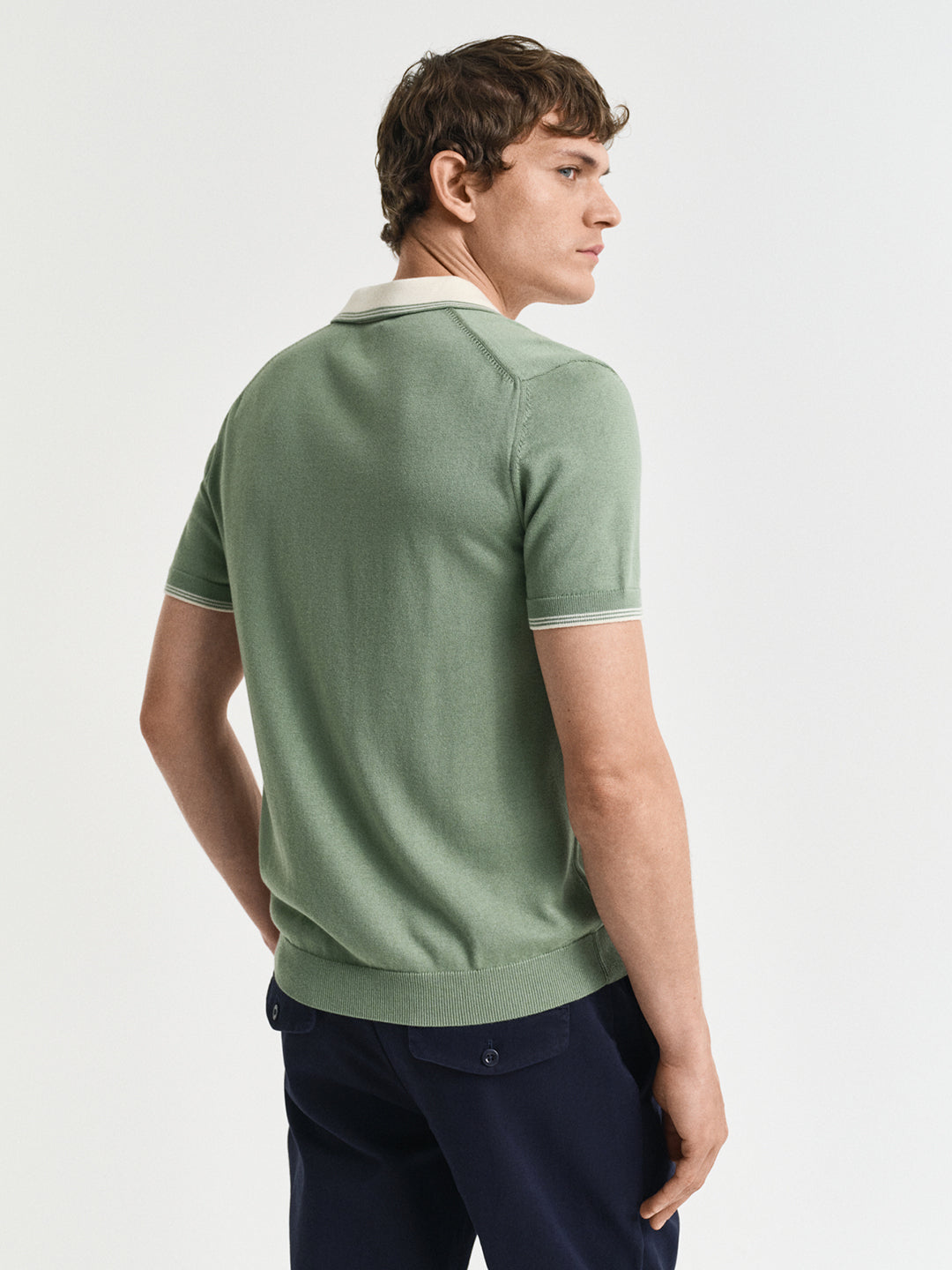 Gant Men Green Polo Collar Short Sleeves Tshirt