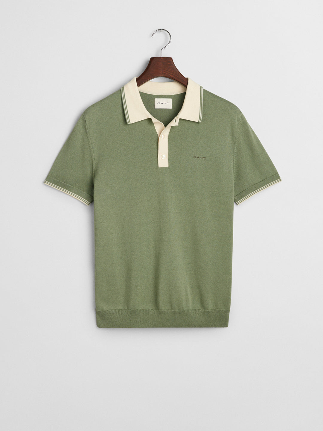 Gant Men Green Polo Collar Short Sleeves Tshirt