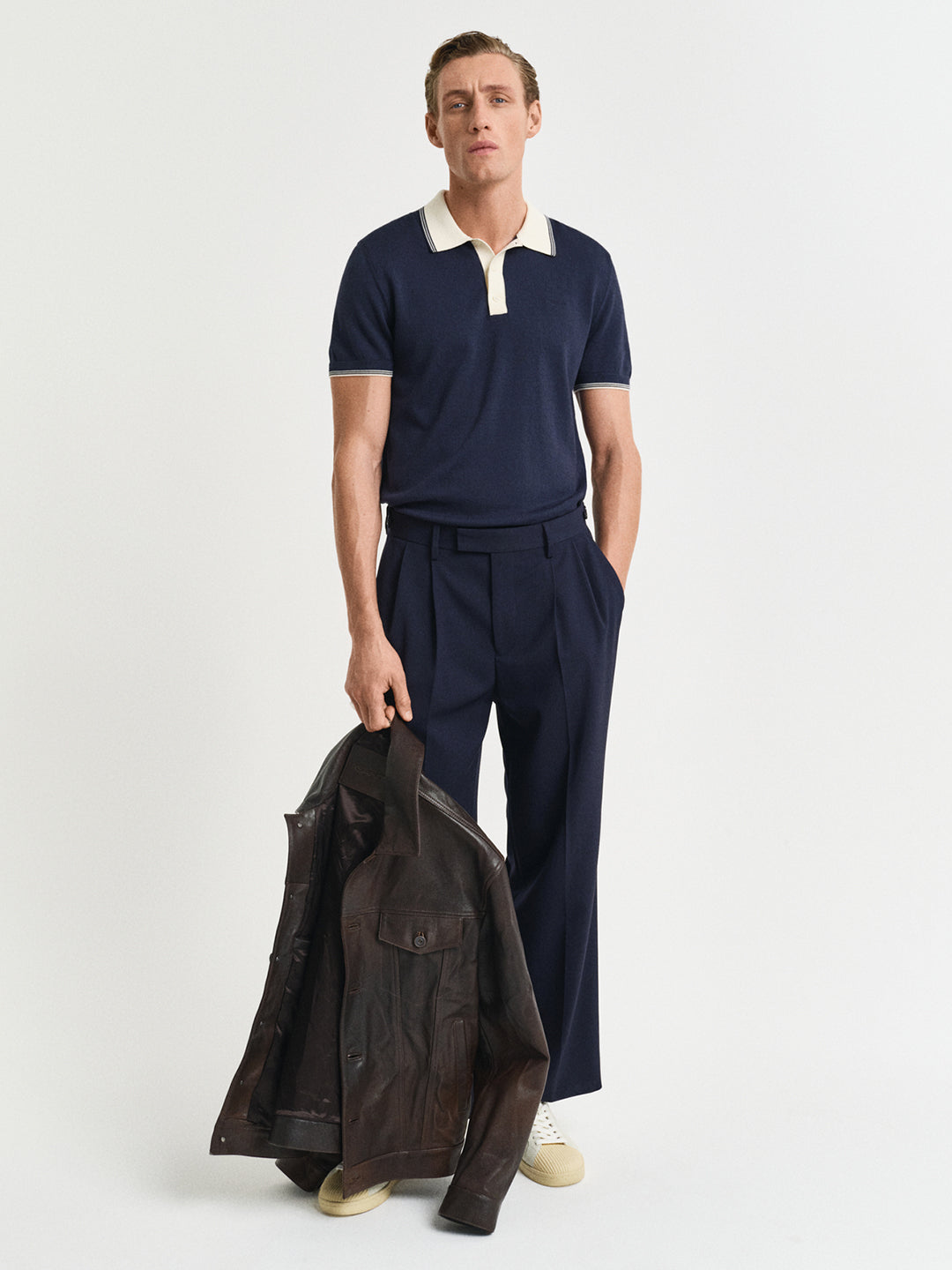 Gant Men Blue Polo Collar Short Sleeves Tshirt