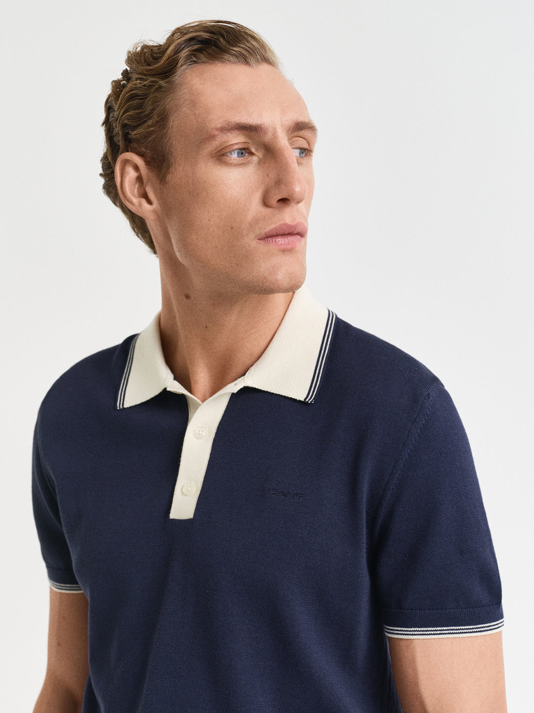 Gant Men Blue Polo Collar Short Sleeves Tshirt