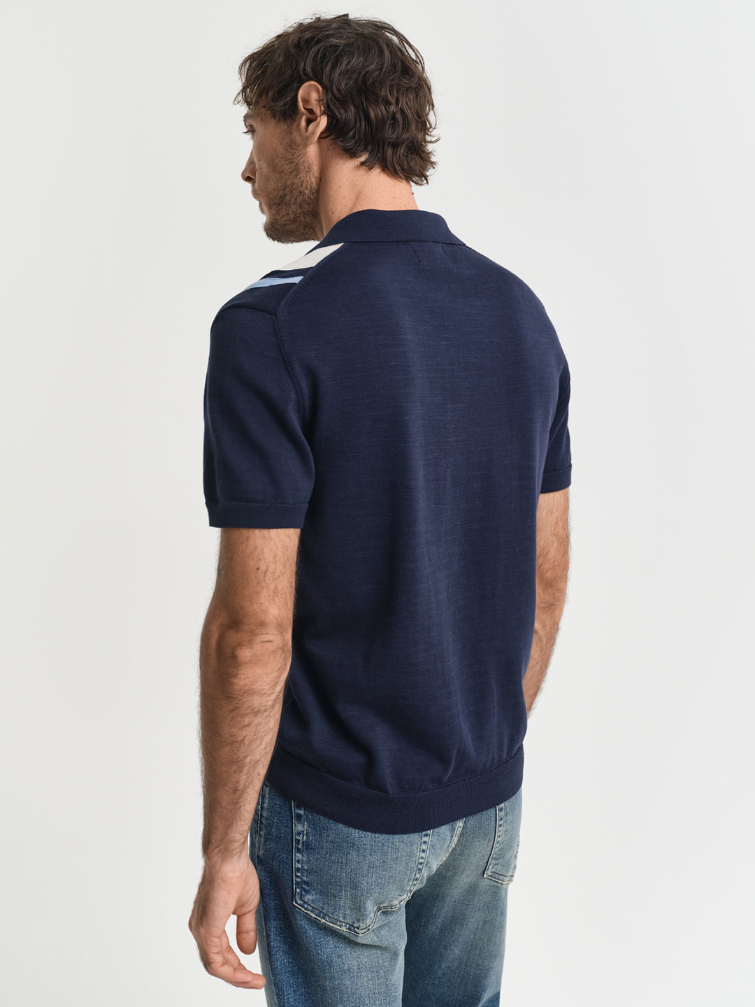 Gant Men Blue Polo Collar Short Sleeves Tshirt