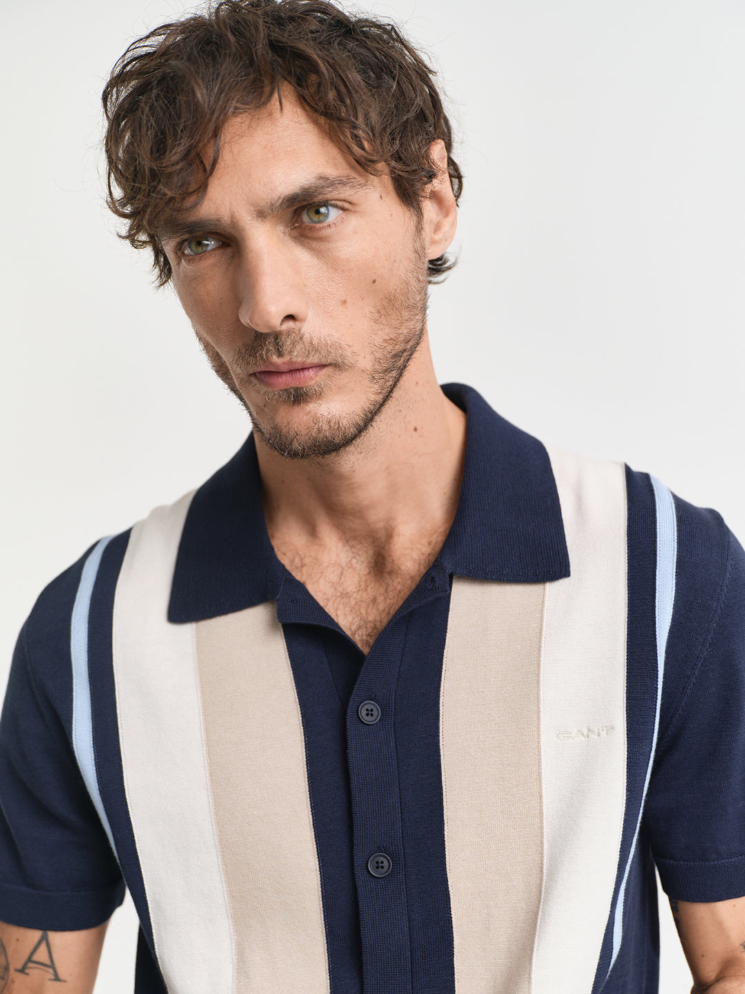 Gant Men Blue Polo Collar Short Sleeves Tshirt