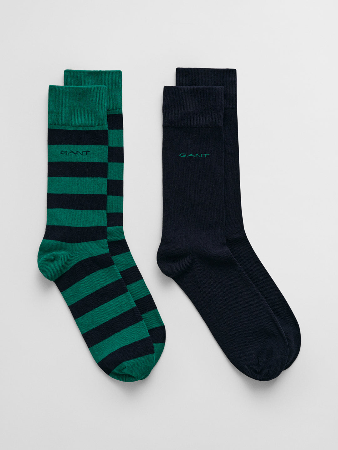 Gant Men Green Striped Calf Length Socks