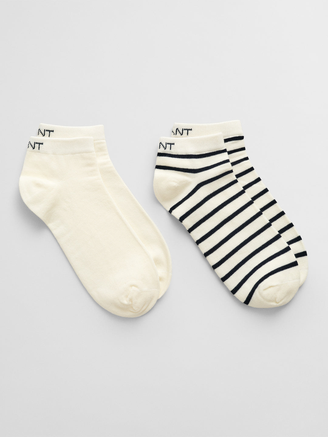 Gant Men Cream Striped Ankle Length Socks