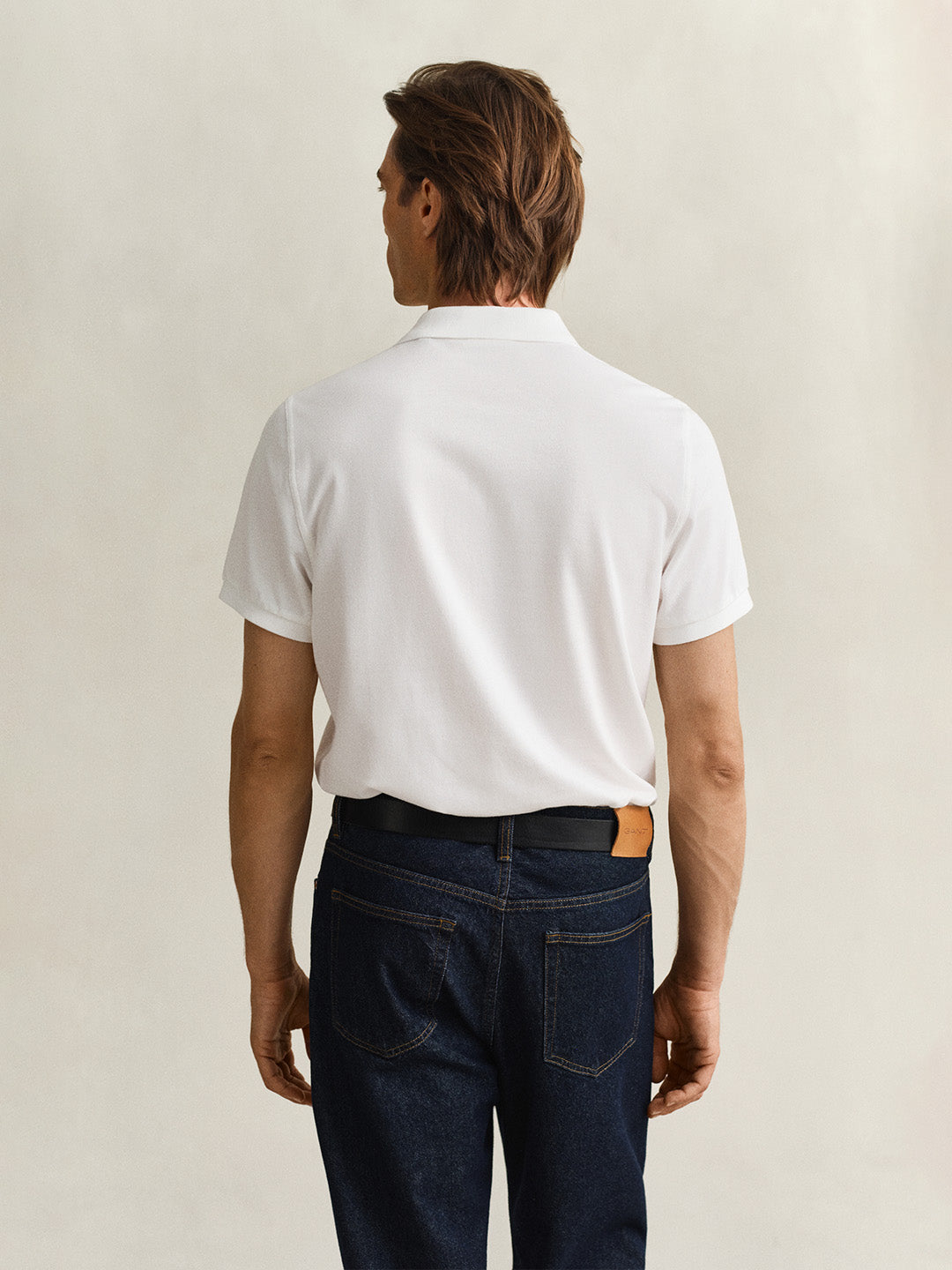 GANT Men White Shield Pique Polo T-Shirt