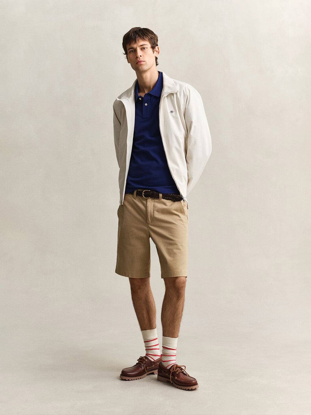 Gant Men Navy Blue Regular Fit Pique Polo T-Shirt