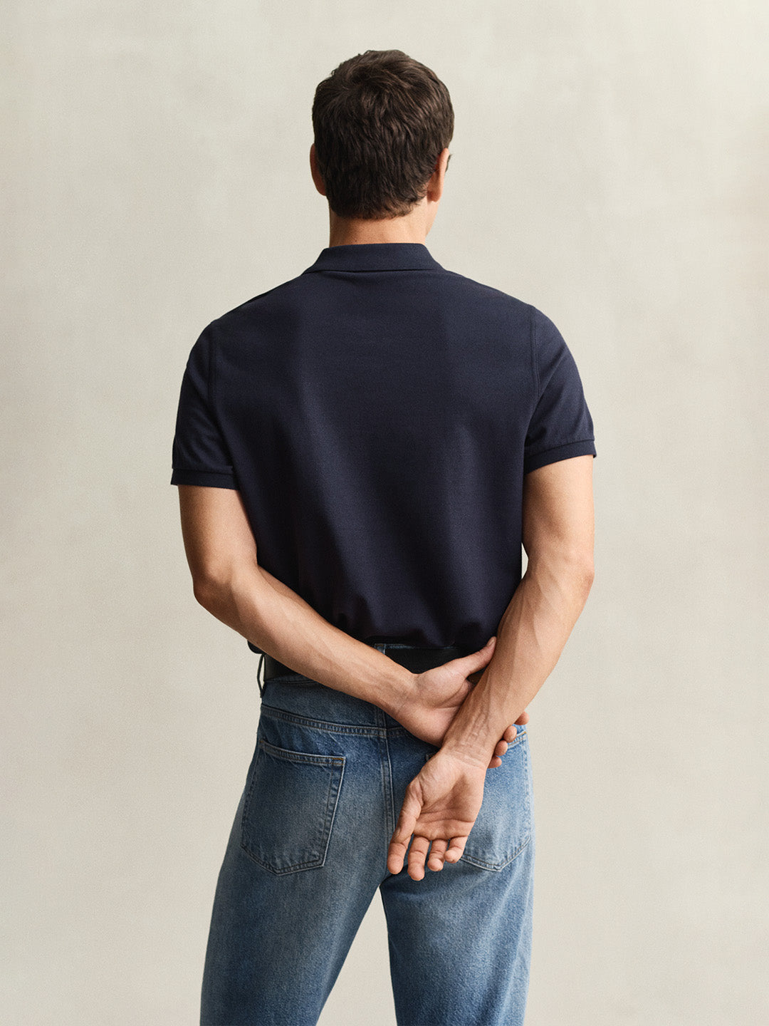 Gant Men Navy Blue Shield Pique Polo T-Shirt
