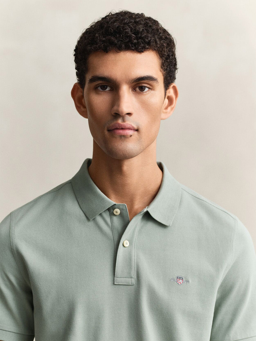 Gant Men Green Slim Fit Pique Polo T-Shirt