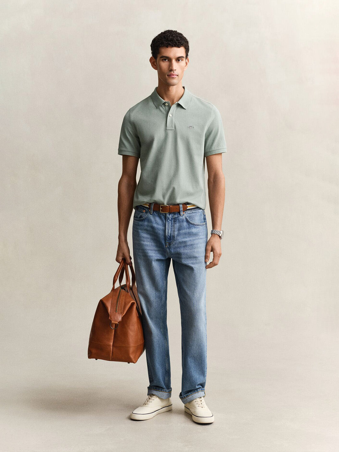 Gant Men Green Slim Fit Pique Polo T-Shirt