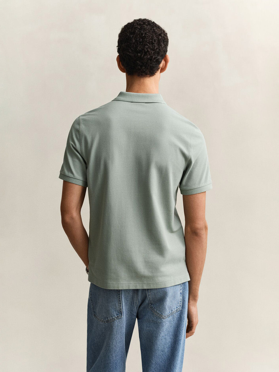 Gant Men Green Slim Fit Pique Polo T-Shirt