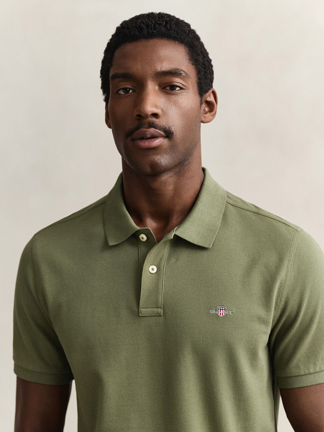 Gant Men Green Slim Fit Pique Polo T-Shirt