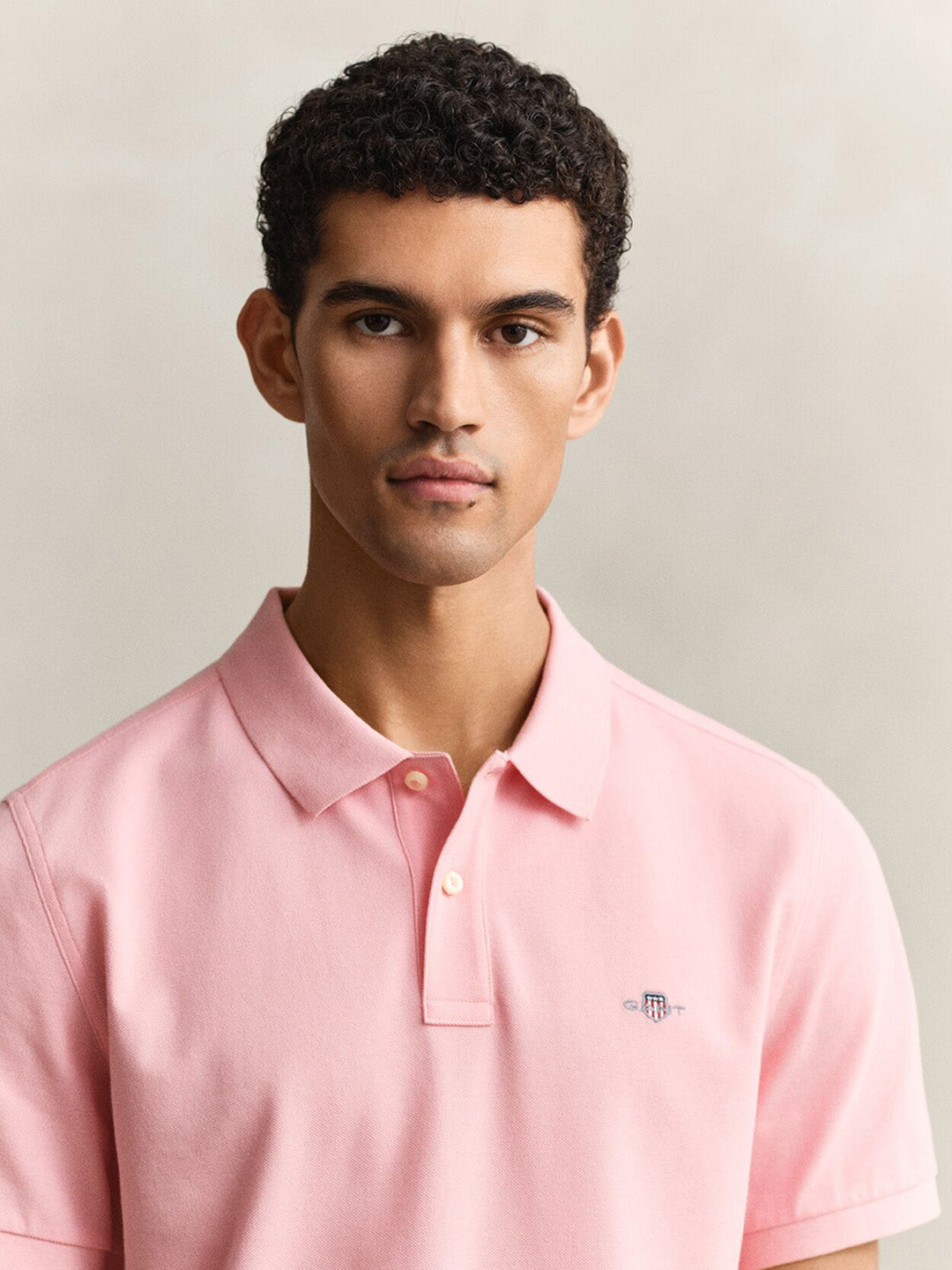 Gant Men Pink Slim Fit Pique Polo T-Shirt
