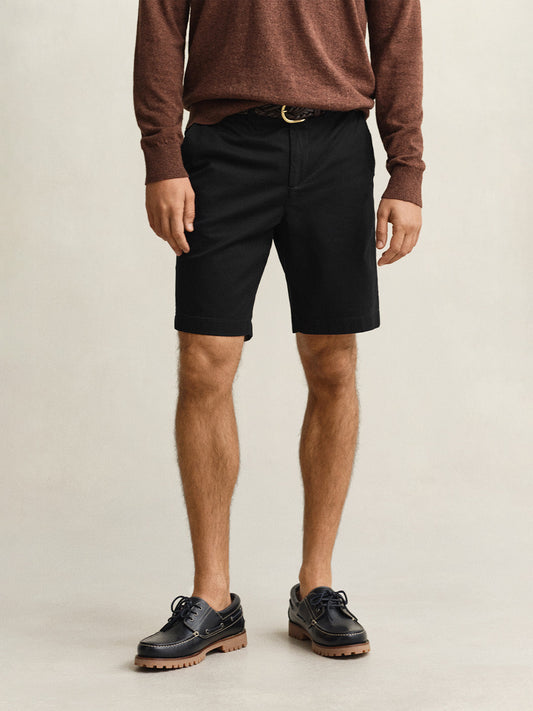 Gant Men Black Solid Regular Fit Shorts