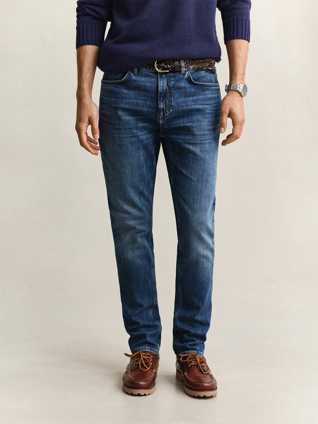 Gant Men Navy Blue Slim Fit Jeans